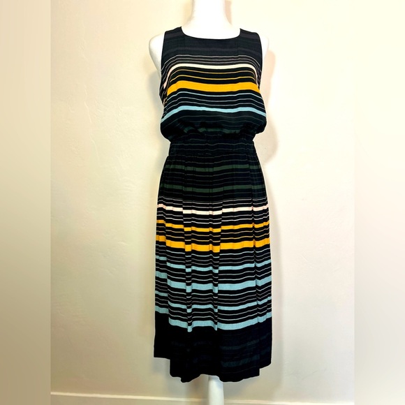 LOFT Dresses & Skirts - Ann Taylor Loft Sleeveless Striped Midi Dress  Size Medium NWT